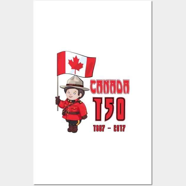 Canada 150 Years Anniversary Wall Art by SpiceTree